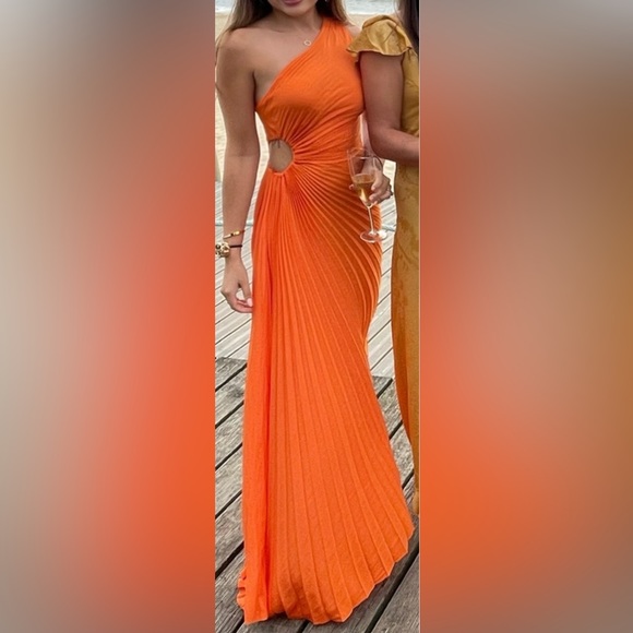 Guest Favorite. Cut-Out Long Maxi Dress Size S / 4 Orange - Picture 2 of 4